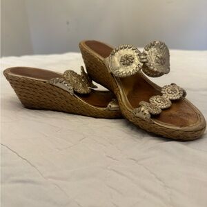 Gold Jack Rogers Elegant Women's Wedge Sandals